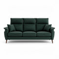 Modern green fabric sofa with adjustable backrest and wooden legs 200 x 90 x 85cm