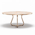 Round marble dining table with metal base 60 x 60 x 75cm for modern interiors
