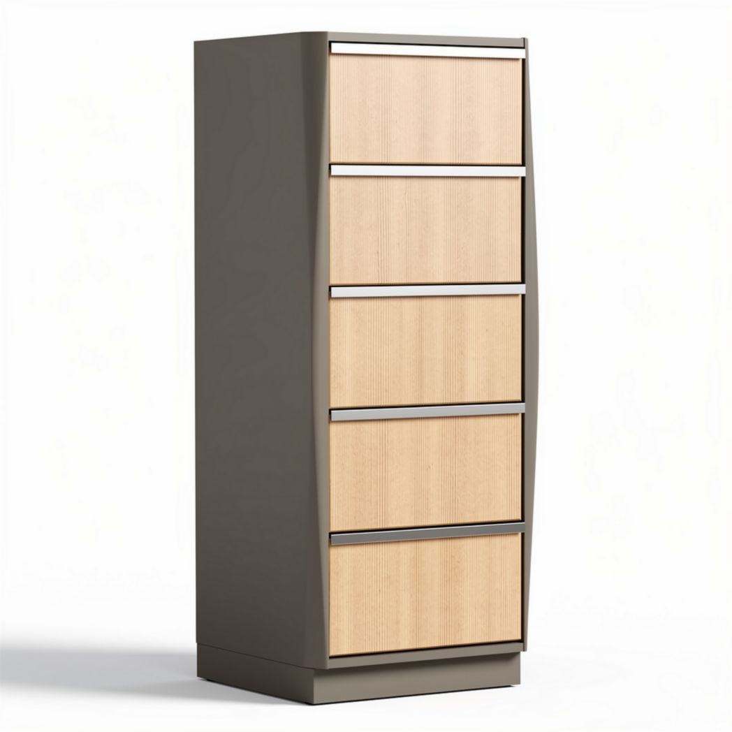 Wooden dresser with five drawers and metal handles 40 x 30 x 100cm