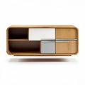 Modern wooden storage cabinet with multiple compartments 80 x 40 x 40cm