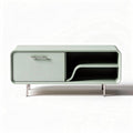Modern minimalist storage cabinet in light green wood 120 x 50 x 40cm