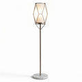 Geometric floor lamp with marble base and metal frame 25 x 25 x 150cm