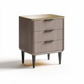 Nightstand with three drawers and gold accent measures 50 x 40 x 60cm