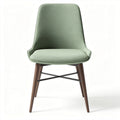 Fabric dining chair in green with wooden legs 45 x 50 x 85cm