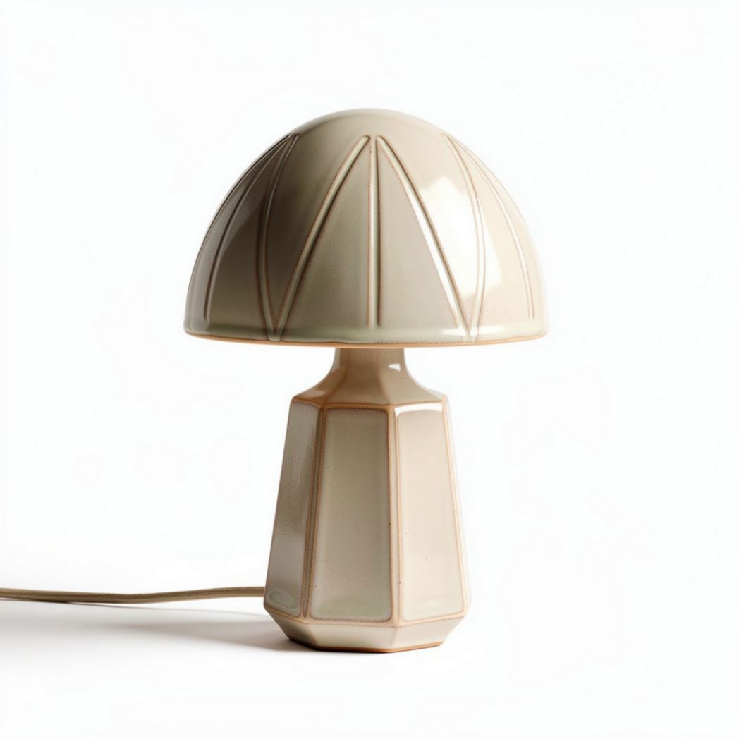 Ceramic table lamp with dome shade for modern home decor 20 x 20 x 30cm