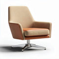 Swivel accent chair with leather upholstery and contemporary design 75 x 80 x 90cm